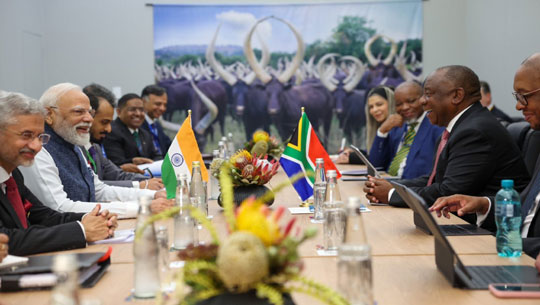 PM Modi Attends IBSA Leaders’ Meeting on Sidelines of G20 Summit in Johannesburg