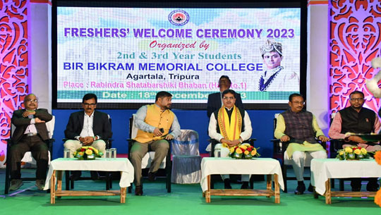 CM Dr Manik Saha welcomes freshers of Maharaja Bir Bikram Memorial College