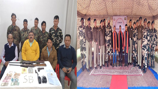 8 NLFT militants surrenders separately with weapons in Tripura