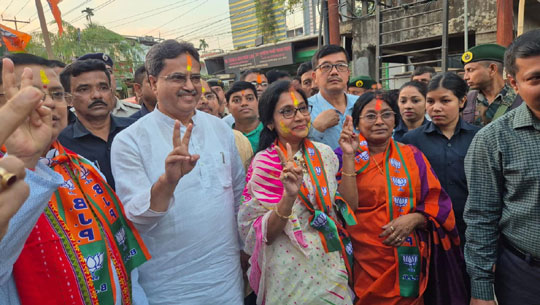 BJP Leaders in Agartala Hold March to Celebrate Bihar Victory and Thank PM Modi