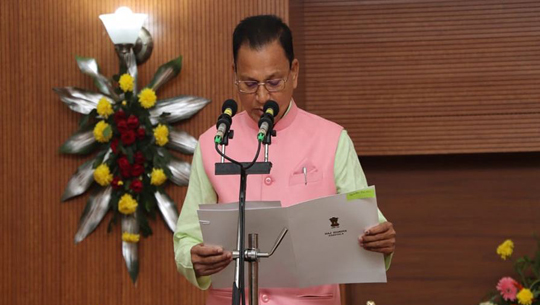 MLA Binoy Bhushan Das took oath as Pro-tem speaker of the Tripura Assembly