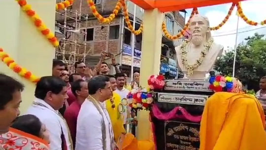 CM Dr. Manik Saha unveils statue of Rishi Aurobindo