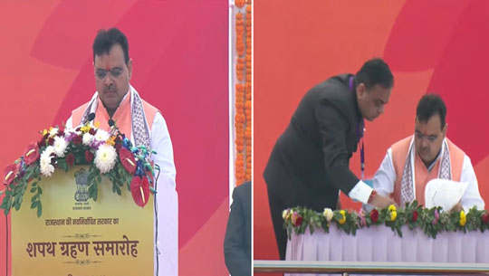 Senior BJP leader Bhajan Lal Sharma takes oath as Chief Minister of Rajasthan in Jaipur