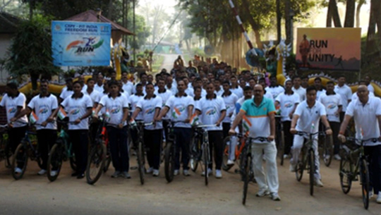 124 Bn CRPF Conducted Cycle Rally to Mark the National Unity Day 2022.