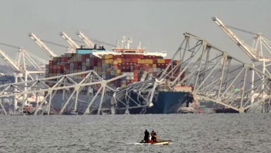 US: Francis Scott Key Bridge in Baltimore Collapses after Container Ship Collides