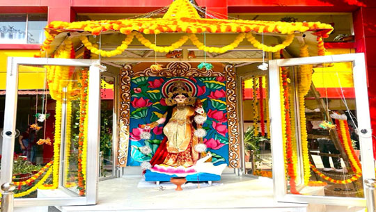 Saraswati temple unveiled in Bhavan’s Tripura Vidya Mandir school