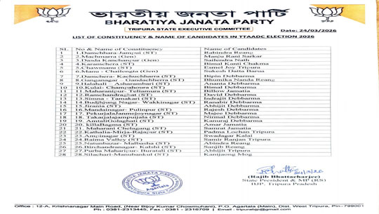 BJP Goes All-In for TTAADC Polls, Fi