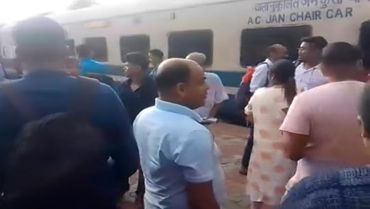 Smoke from AC coach of Silchar-Agartala train