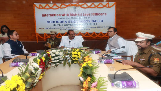 Guv Indrasena Reddy Nallu meets DM, officials in Agartala