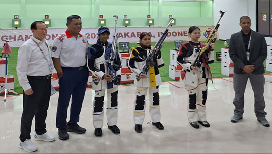 India on top of medals table in Asian Shooting Championship in Jakarta with 07 Gold, 06 Silver, and 06 Bronze medals