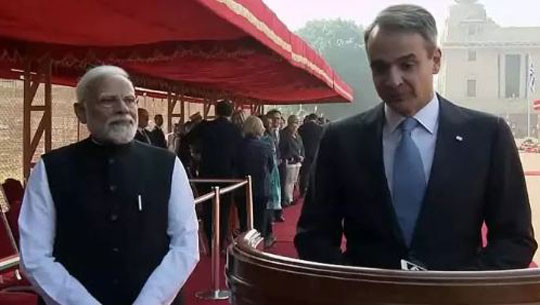 PM Modi holds talks with his Greek counterpart Kyriakos Mitsotakis in New Delhi