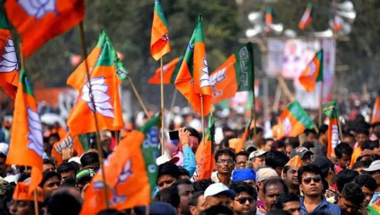 BJP heading toward absolute majority in Madhya Pradesh, Rajasthan & Chhattisgarh Legislative Assemblies while Congress winning in Telangana