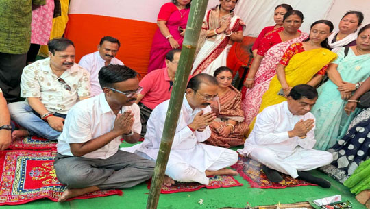 Foundation Laid for Jora Pukur Devel