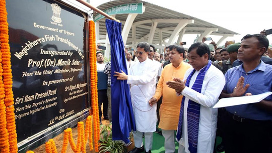 CM Dr. Manik Saha inaugurates Fish Transshipment Yard at Nagicherra